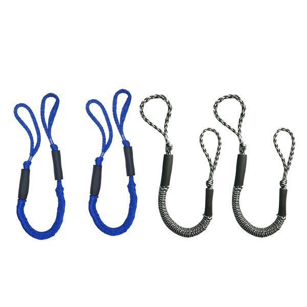 

4pcs marine boat bungee dock line anchor / mooring rope 4ft blue black