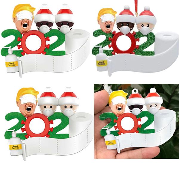 

with face mask donald trump christmas quarantine ornament pvc personalized family of 3 stay at home lockdown xmas party decoration e101004