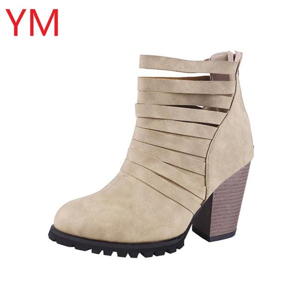 

2020 fashion hollowed-out shoes woman high heels ankle boots for women fashion zipper heel rubber boots women pumps size 34- 43, Black