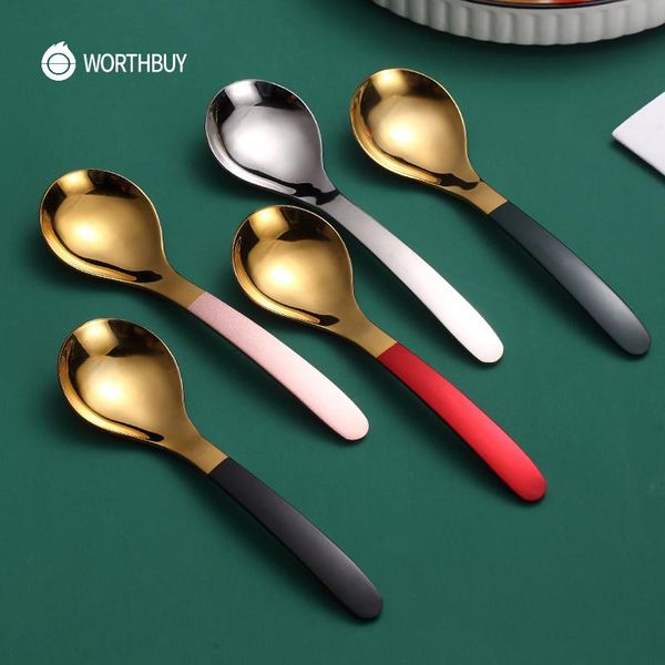 

совок десерт красочный суп spoon gold кухня worthbuy детские инструменты 304 кофейные аксессуары ужин сталь нержавеющая yxledi loveshop01