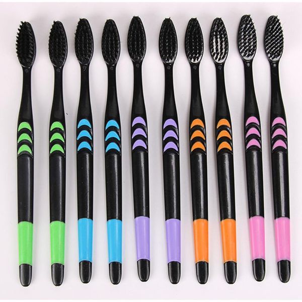 

cleaning brushes 10 pcs soft bamboo charcoal toothbrush dental tooth brush oral daily care supplies1