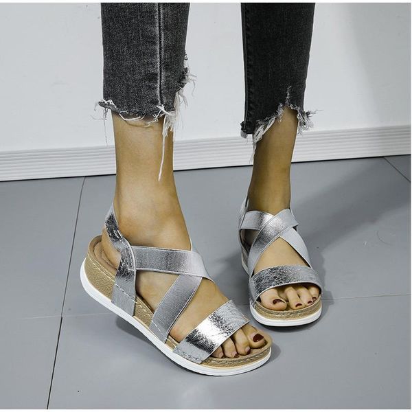 

2020 new sandals women summer slip on shoes peep-toe flat shoes roman sandals mujer sandalias ladies sandal, Black