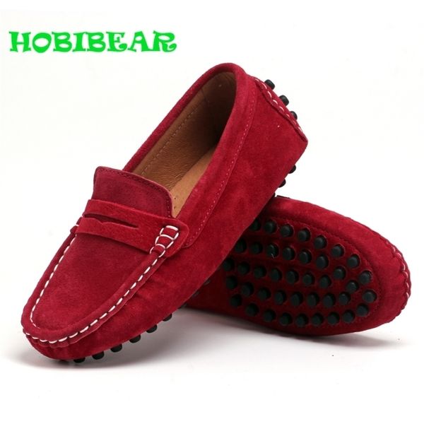 

classic boy girls children soft leather flats loafer comfortable young boy casual sneakers black red girls slip on casual shoes 201112