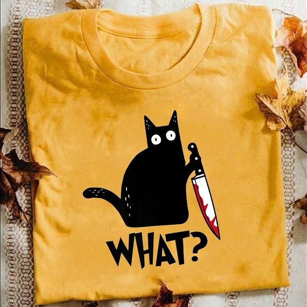 

спорт envment cat что t shirt murderous кошка с ножом смешные хэллоуин подарков t рубашка унисекс хлопок футболки для мужчин, женщин коротки