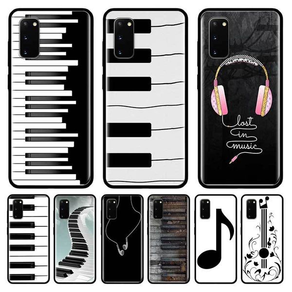 

piano keys музыкальный чехол для samsung galaxy s10 s20 ультра s9 s8 plus s7 примечание 20 9 10 lite cubre black tpu мобильный телефон коке