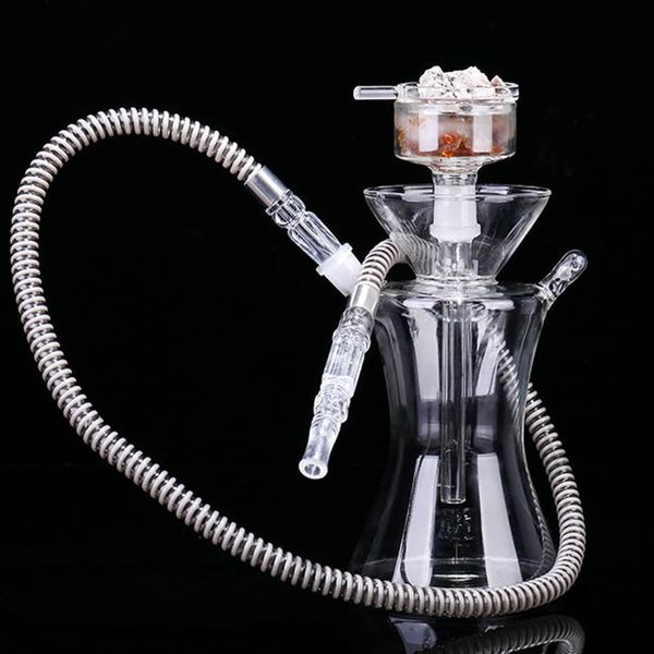 

portable set with silicone hose aluminum alloy travel glass hookah