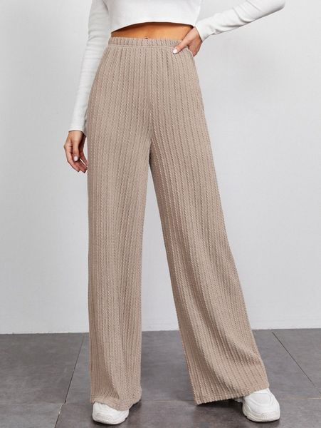 

solid wide leg pants k79a#, Black;white