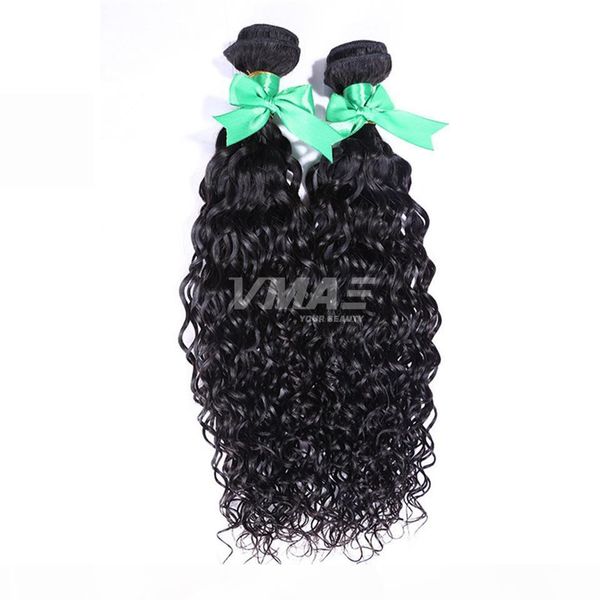 

peruvian water wave curly hair weave unprocessed peruvian virgin vmae hair bundles 100% brazilian natural wave human hair extensions opp, Black