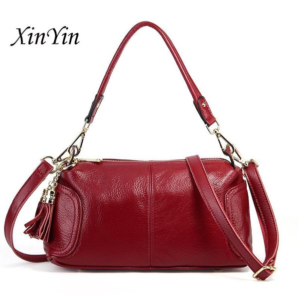 

100% genuine leather bags women real leather 2020 vintage tote messenger bag womens shoulder with two handles retro crossbody