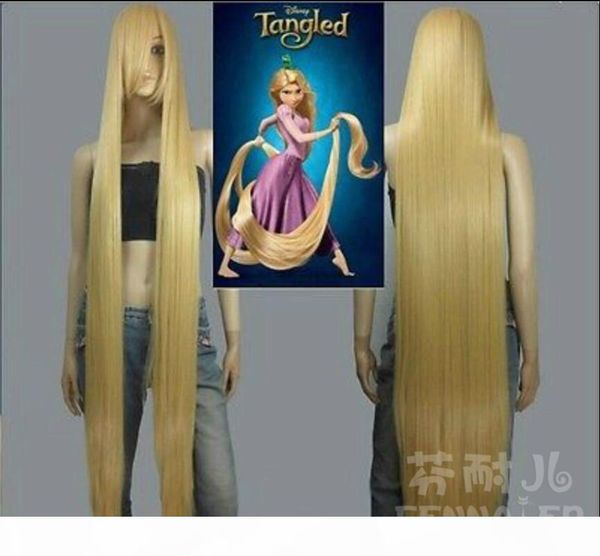 

costume cosplay fake hair golden yellow straight hair 150cm long hair princess oblique bangs one meter five wig, Black
