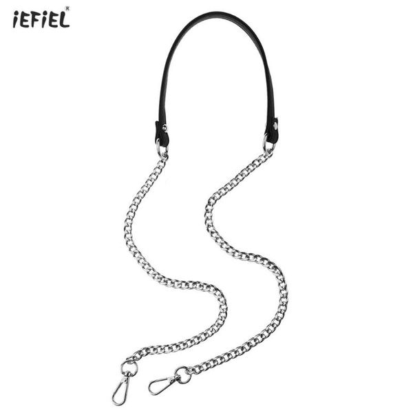 

diy bag accessory fashion metal faux leather handbag purse chain elegant decorative shoulder-strap crossbody bag chains hardware, Black