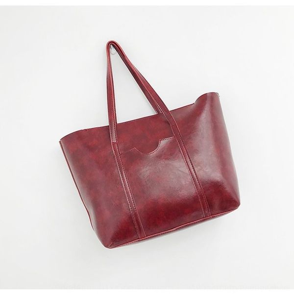 

e1vxv корейского масла кожа четыре частей из четырех чехлов плеча женщины нового мешка контраст цвета мать и ребенка стиль моды сумка pu мул