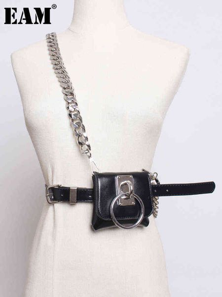 

[eam] pu leather black mini-bag chain long wide belt personality women new fashion tide all-match spring autumn 2022 1de6247 aa220312, Black;brown