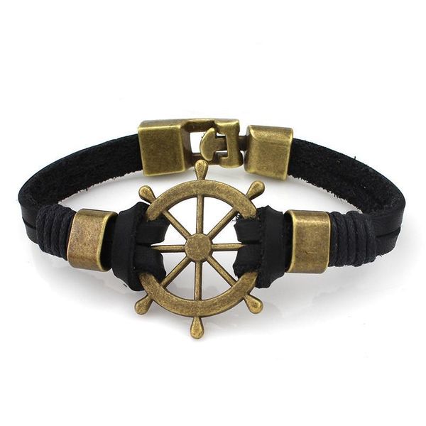 

alloy braided rudder bracelet mens leather bracelets alloy jlllbh