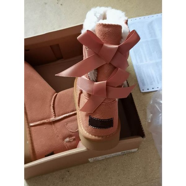 

wholesale women ankle half winter snow boots mini fur high brown grey short bow beige pink navy blue low girls lady platform chestnut, Black