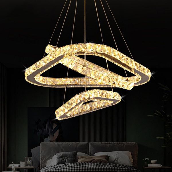 

2020 modern k9 crystal led chandelier lights home lighting chrome lustre chandeliers ceiling pendant fixtures for living room