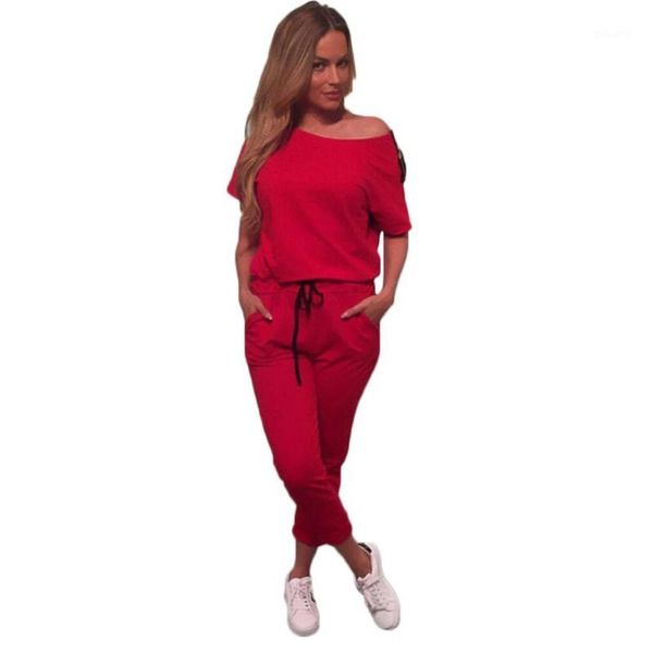 

yjsfg house women's off shoulder zipper jumpsuit lady casual autumn bodysuit female slim pocket pencil pants rompers1, Black;white