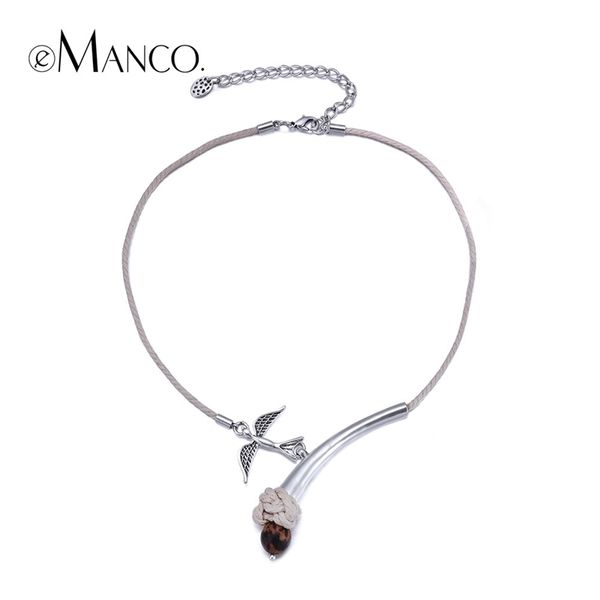 

emanco handmade animal alloy pendant necklaces silver bird shape for lovers' rope chain imitation stone pendant chokers necklace y20032