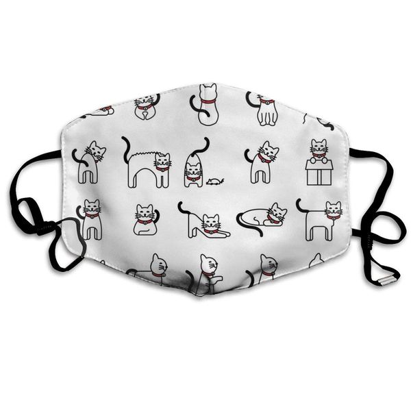 

collection cat icons dust masks reusable cotton breathable for outdoor cycling face earloop masks dust pollen allergens masks