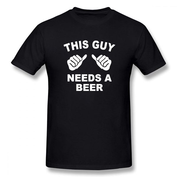 

sport summer t shirt letter print this guy needs a beer funny t shirts mens clothing men's streetwear hip hop t-shirt