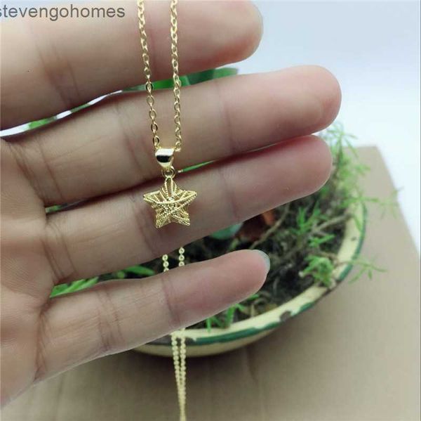

wang hongzhou's lucky hollow vietnam shajin five pointed star necklace female, Silver