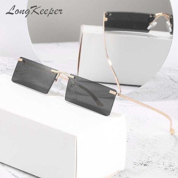 

sunglasses longkeeper women brand rimless rectangle square sun glasses for ladies monturas de lentes mujer, White;black