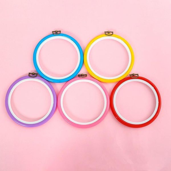 

sewing notions & tools 14cm 5.5 inch diy embroidery hoop tool art craft cross stitch circle round plastic frame colorful manual accessories, Black
