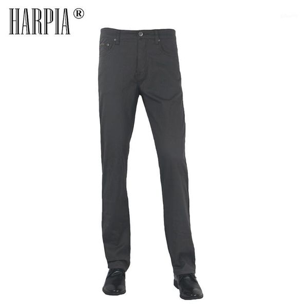 

harpia classic gray men casual pants business man summer fall new cotton regular elastic classic pocket leisure trousers male1, Black