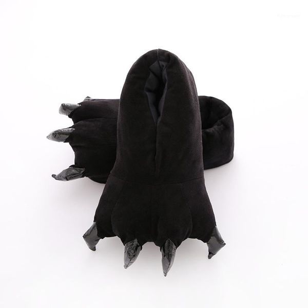 

slippers winter warm women funny pantufa chausson home shoes female plush fur mules cute cartoon black gray blue green1