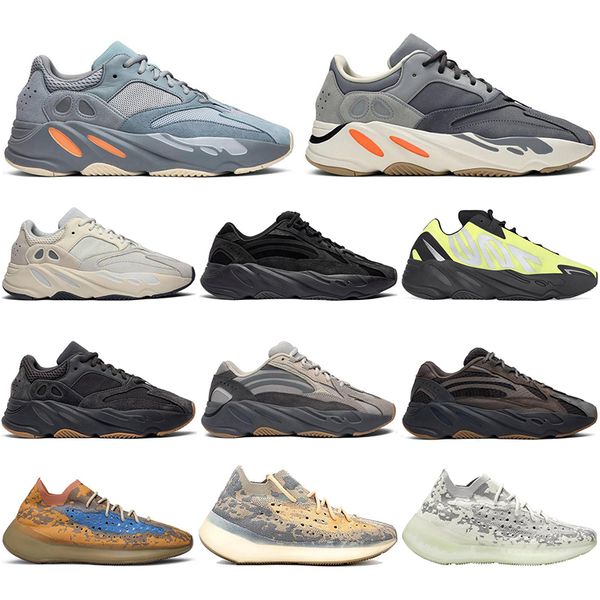 

kanye west 700 380 running shoes wave runner blue oat non-reflective azael triple black mnvn vanta mens trainers sports sneakers 36-45