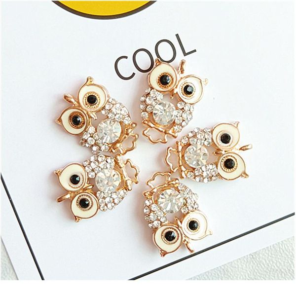 

cute 2pcs/lot owl birds moon flower charms rhinestone animal pendant diy bracelet necklace earrings handmade jewelry wmtgjo