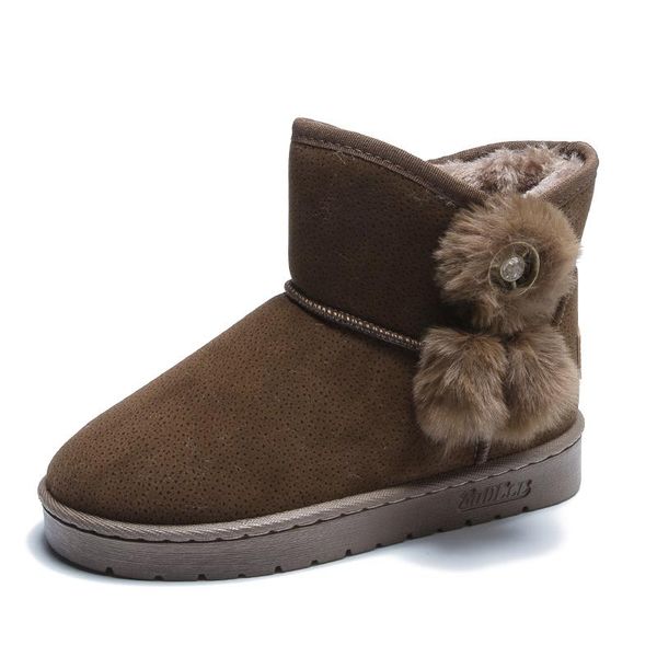 

2020 new warm plush winter snow boots women shoes woman comfortable faux fur boots thick bottom plus size slip on ankle, Black