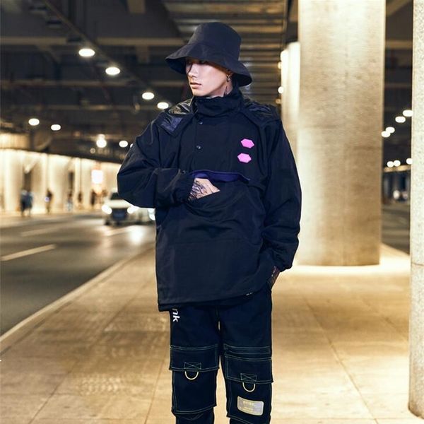 

2021 the autumn new stripe with hood sports clothes loose black thin tools warm jacket for sale br7q c7yc, White;black