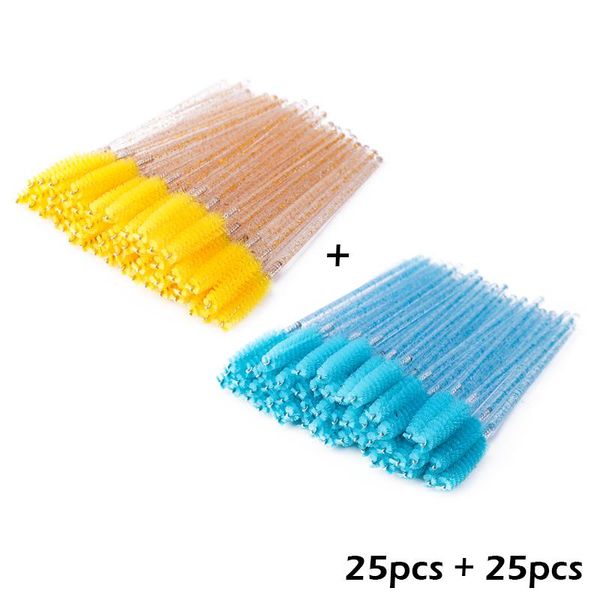 

zwellbe хорошее качество одноразовые 50 шт / уп кристалл ресницы кисти тушь палочки аппликатор прививка ресницы керлинг гребень красоты sqcm