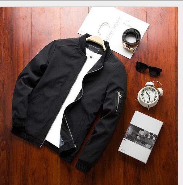 

new arrival spring autumn men's business jackets solid fashion coat mens casual slim stand collar men bomber jacket outerwear, Black;brown