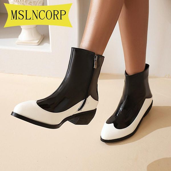 

big size 34-48 fashion soft leather women ankle boot high heels zipper shoes warm fur winter boots for women comfortable leather, Black