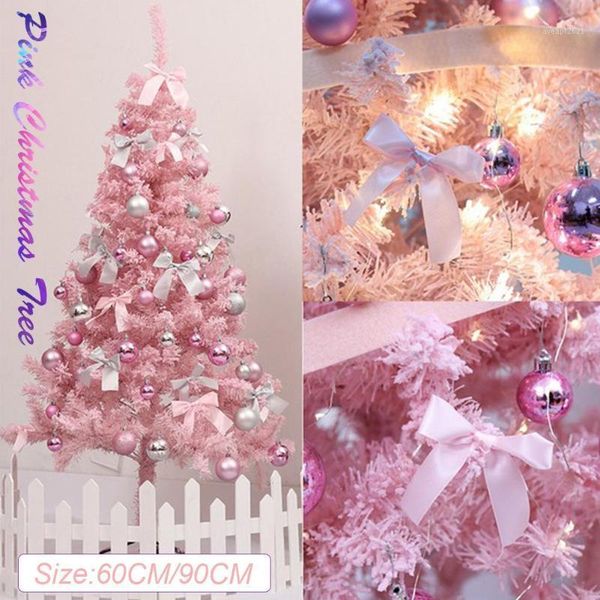 

60/90cm pink christmas tree artificial christmas tree xmas party holiday ornament home decor office decorations1
