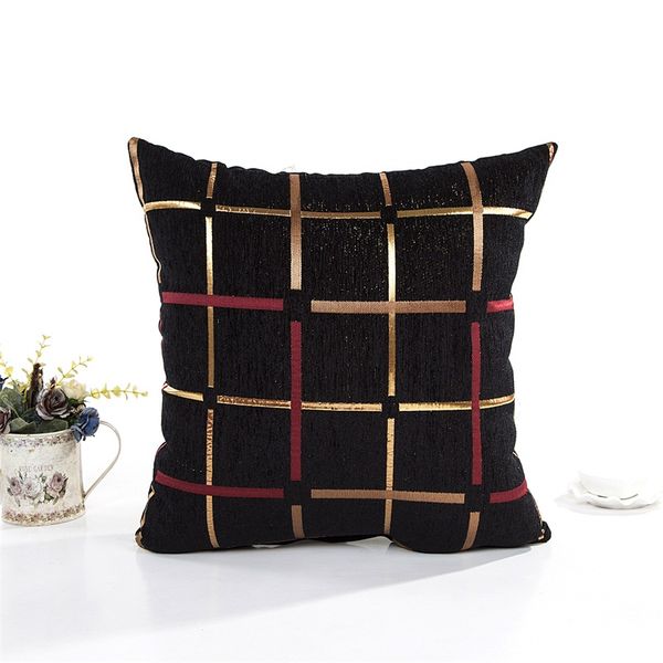 

sofa cushion cover lattice pattern style pillow case automobile home bed black white grey pillowcase new arrival 6 5zm l1