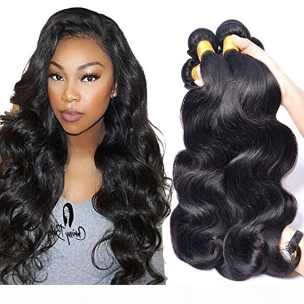 

body wave 8-30inch 4pcs lot 7a unprocessed brazilian human hair weave natural color malaysian indian peruvian virgin hair bundles extension, Black;brown