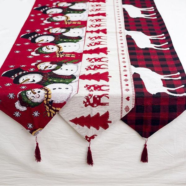 

christmas decorations noel table embroidered tree elk runners natal ornaments navidad year decor for home1