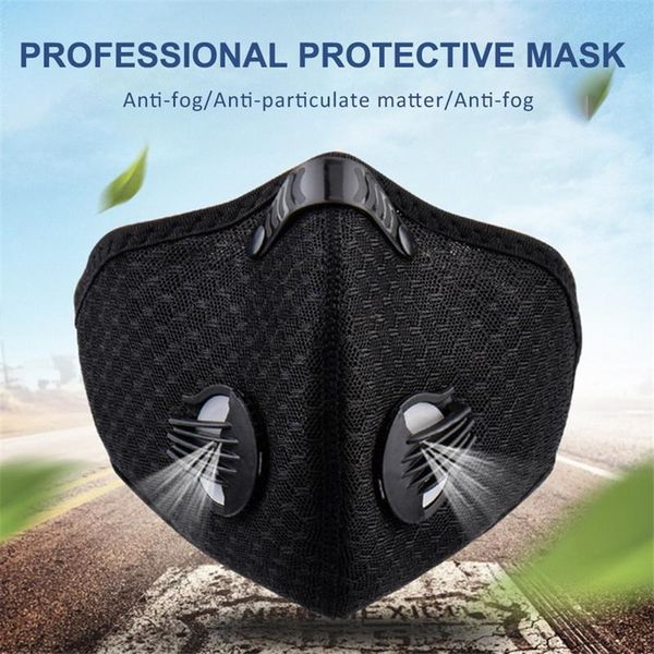 

stock activated face mask carbon cycling with us filter pm2.5 anti-dust sport running training mtb road bike protection mask dhl shipping