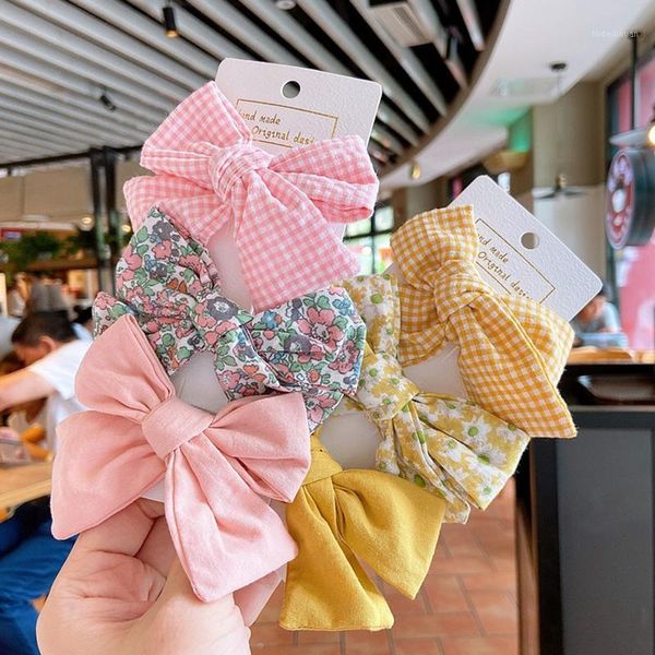 

3pcs hair clips set baby cotton bow flower hairpins barrettes hairclips girls headdress kids gift321, Slivery;white