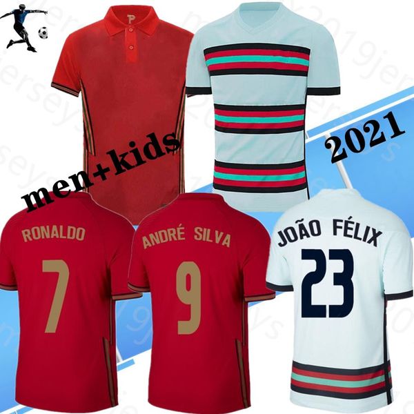 

ronaldo soccer jerseys football game 19/20 short sleeves home red joão félix soccer shirts 2020 away white national team football uniforms, Black;yellow