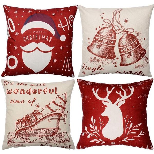 

christmas cushionscushion covers christmas decoration pillow case, merry pillow cover for sofa bedroom