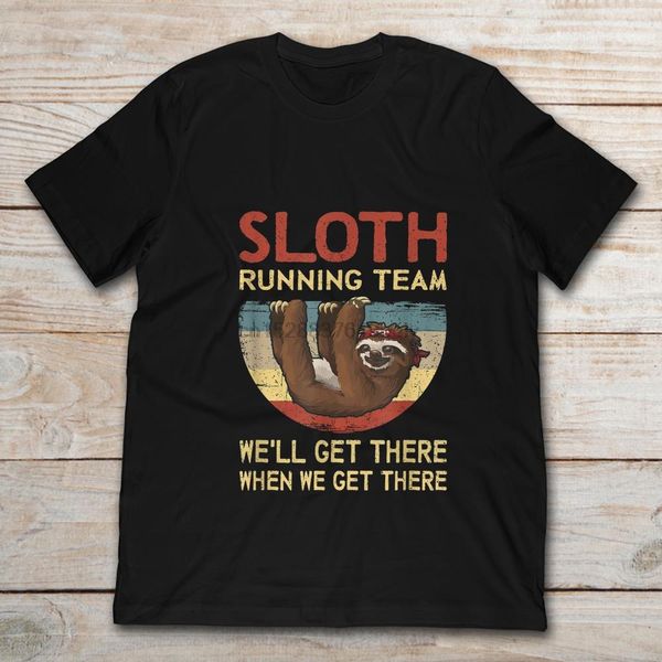 

sloth running team well get there when we get there vintage t-shirt sport hooded sweatshirt hoodie