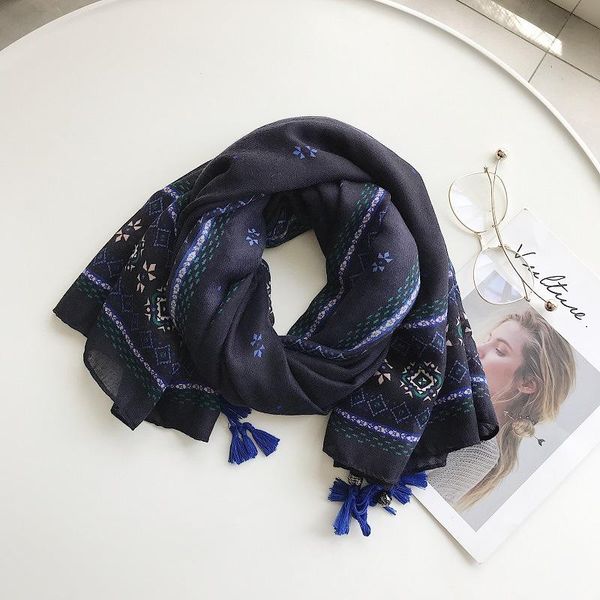 

шелковые шарфы сверхбольших вс доказательство хлопок лен шарфов большой площади шарфов литература искусство кондиционер номер шали summer sq, Blue;gray