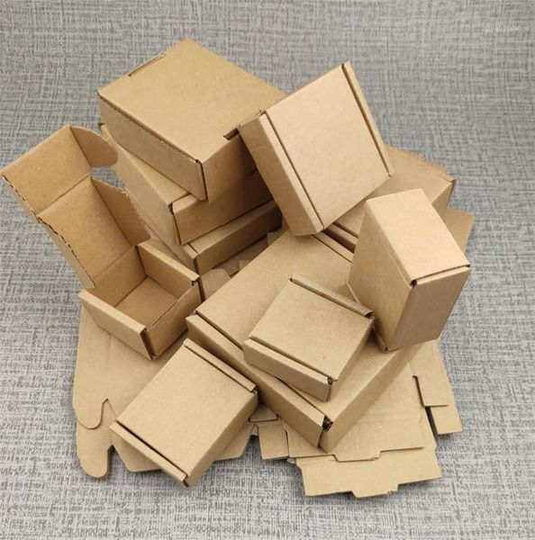 

25pcs brown kraft paper mailing box small gift packaging express post box craft pack boxes for jewelry small items 10*10*3cm1