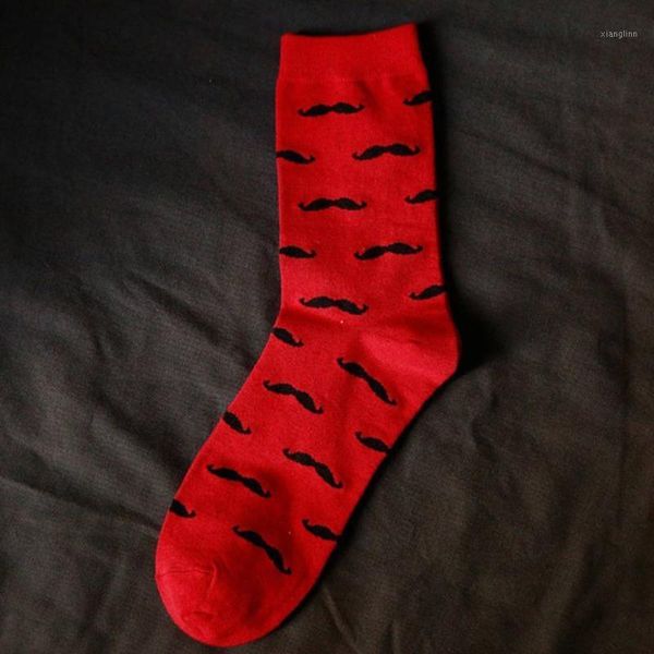 

fashion casual men socks cartoon mustache design man cotton socks casual autumn winter warm sock1, Black
