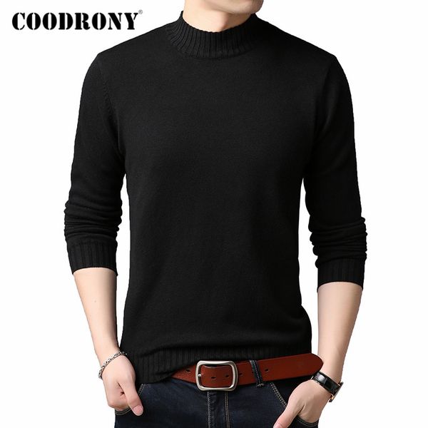 

coodrony brand turtleneck sweater men casual pull homme 2019 winter thick warm sweaters soft knitwear pullover men clothes c1002, White;black