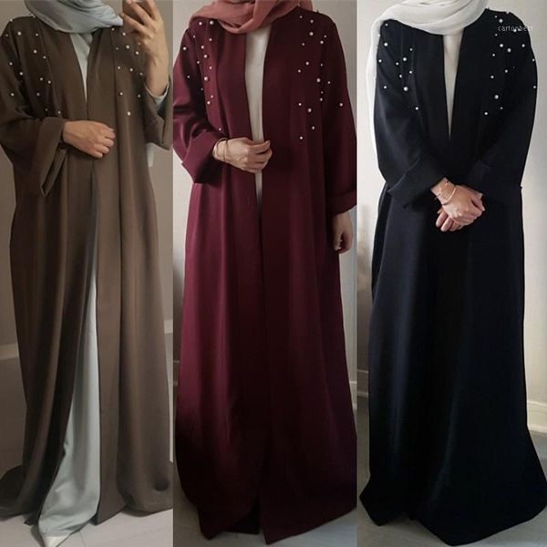 

ethnic clothing muslim abaya beading dress cardigan tunic long robes kimono jubah ramadan arabic turkish thobe islamic prayer clothing1, Red